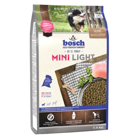 Bosch Mini Light для собак мелких пород, склонных к полноте, с мясом птицы и просо - 2.5 кг фото 1
