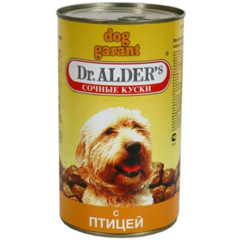 Консервы Dr. Alder's Dog Garant для взрослых собак с курицей и индейкой 1230 г фото 2