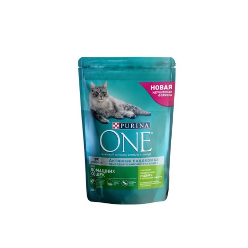 Сухой корм Purina One Indoor (Сухой корм для домашних кошек с высоким содержанием индейки и цельными злаками) - 200 г фото 1