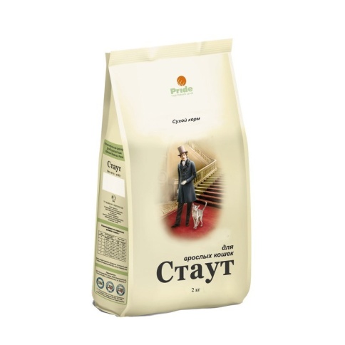 Стаут сухой корм для взрослых кошек всех пород с цыпленком и рисом - 2 кг фото 1