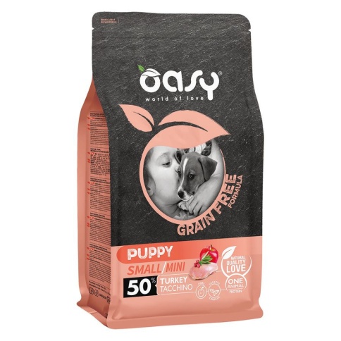 Oasy Dry Dog Grain Free Puppy Small сухой беззерновой корм для щенков мелких пород с индейкой - 800 г фото 1