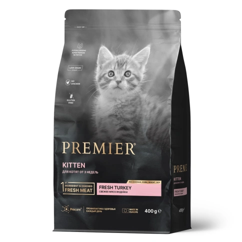 Сухой корм Premier Cat Turkey KITTEN для котят свежее мясо индейка 400 г фото 1