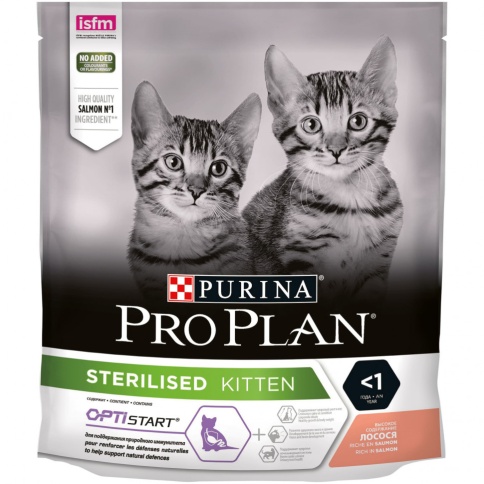 Pro Plan Kitten Sterilised сухой корм для стерилизованных котят с лососем - 400 г фото 1