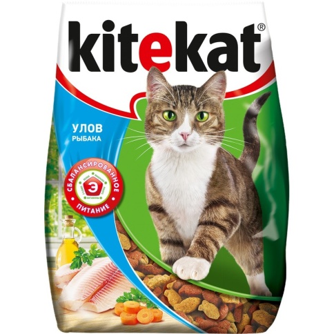 Kitekat Улов Рыбака сухой корм для взрослых кошек с рыбой - 350 г фото 1