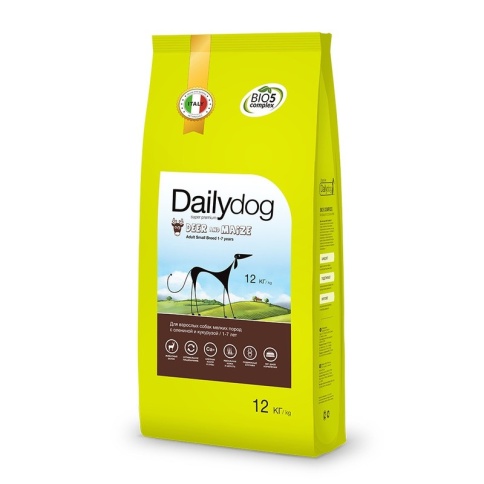 Сухой корм Dailydog Adult Small Breed Deer and Maize для взрослых собак мелких пород с олениной и кукурузой 12 кг фото 1