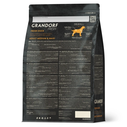 Сухой корм Grandorf Fresh Dog для взрослых собак средних и крупных пород диетическая формула для особо аллергичных собак утка с бататом 3 кг фото 2