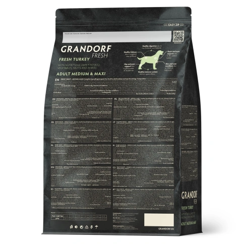 Сухой корм Grandorf Fresh Dog для взрослых собак средних и крупных пород диетическая формула для особо аллергичных собак индейка с бататом 3 кг фото 2