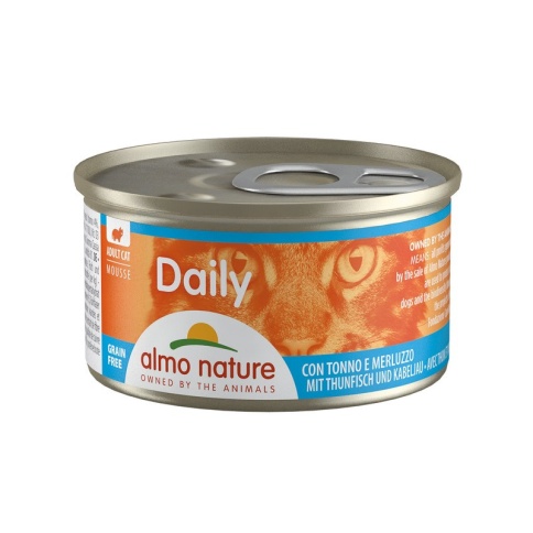 Almo Nature Daily Menu Adult Cat Mousse Tuna & Cod консервы нежный мусс для взрослых кошек меню с тунцом и треской - 85 г фото 2