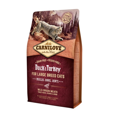 Carnilove Duck & Turkey for Large Breed Cats для взрослых кошек крупных пород с мясом утки и индейки - 6 кг фото 2