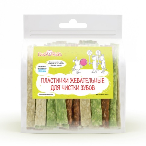 Dog Fest Пластинки жевательные для чистки зубов для собак 500 г фото 1