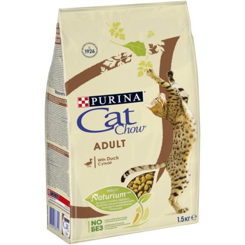Purina Cat Chow для взрослых кошек, с уткой - 1,5 кг фото 1