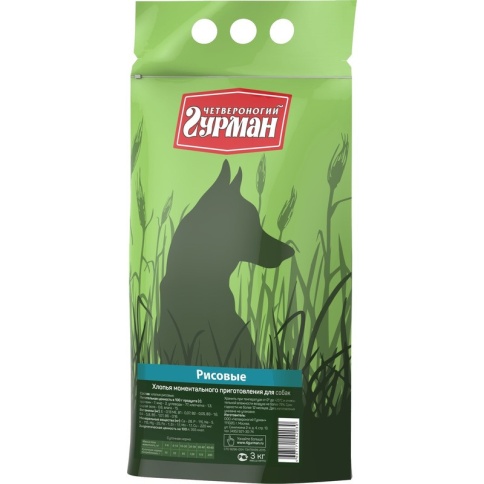 Каша для собак Четвероногий гурман рис - 3 кг фото 1