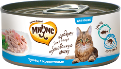 Мнямс консервы Тунец с креветками в нежном желе для кошек - 70 г фото 1