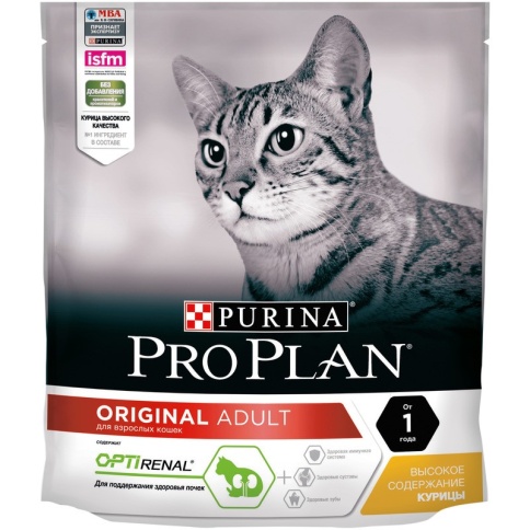 Сухой корм Pro Plan Cat Adult для взрослых кошек с курицей - 400 г фото 1