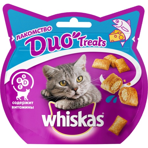 Whiskas Duo лакомство с лососем и сыром для кошек - 40 г фото 1