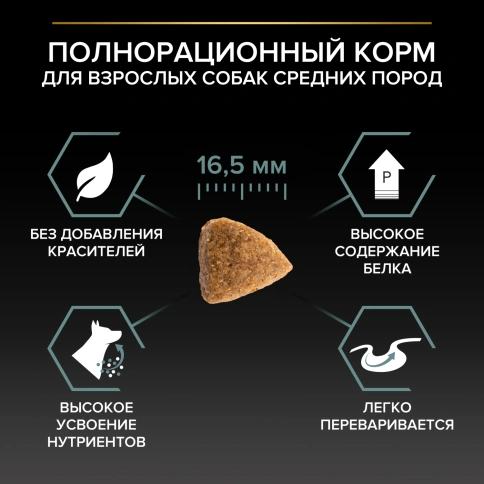 Сухой корм Purina Pro Plan Sensitive Digestion для взрослых собак средних пород, с ягненком, 3 кг фото 3