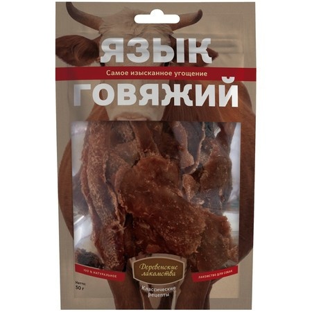 Деревенские лакомства Язык говяжий - 50 г фото 1