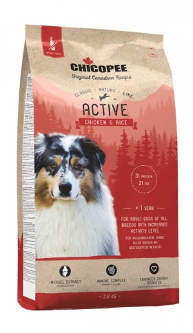 Chicopee CNL Active Chicken & Rice сухой корм для активных собак всех пород с курицей и рисом 2 кг фото 1