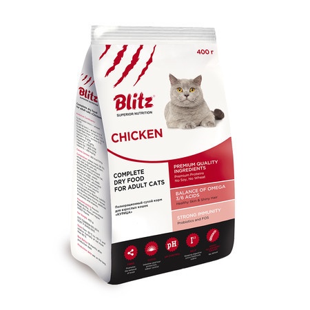 Blitz Adult Cats Chicken для кошек с курицей - 400 г фото 1