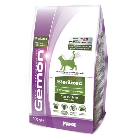 Gemon Cat Sterilised сухой корм для стерилизованных кошек с индейкой - 400 г фото 1