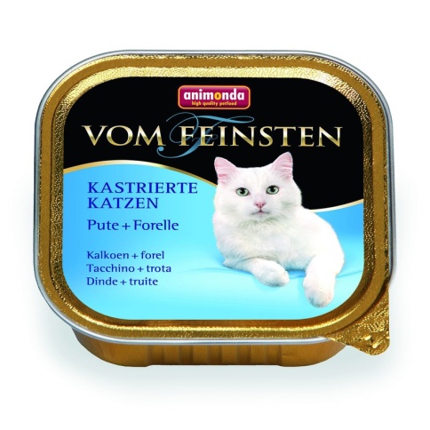 Animonda Консервы Vom Feinsten for castrated cats для кастрированных кошек с индейкой и форелью - 100 г фото 2
