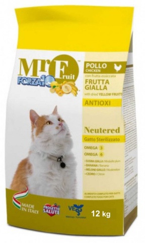 Forza10 Mr Fruit для стерилизованных кошек на основе курицы - 12 кг фото 1