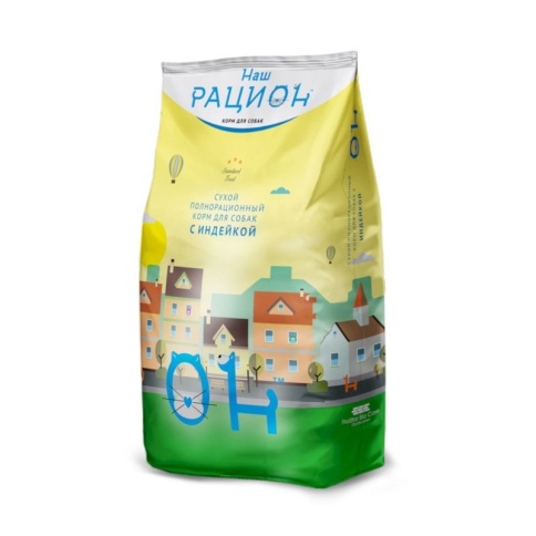 Наш рацион сухой корм для взрослых собак с индейкой 3 кг фото 1