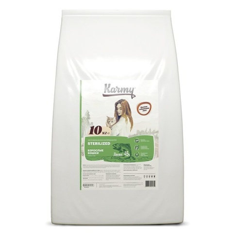 Сухой корм Karmy Sterilized для стерилизованных кошек с лососем 1.5 кг фото 1