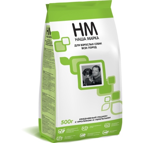 Наша Марка сухой корм для взрослых собак всех пород с кроликом и перепелами 500 г фото 2