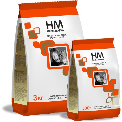 Наша Марка сухой корм для взрослых собак мелких пород с цыплёнком и овощами 500 г фото 2