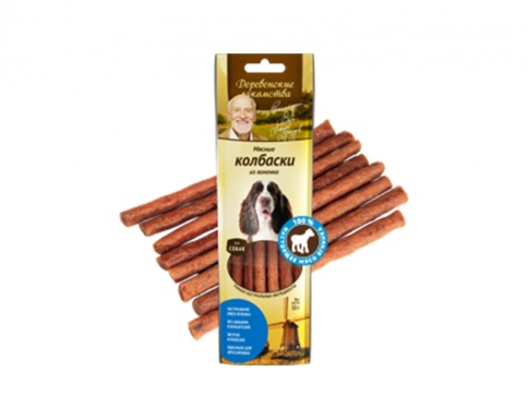 ДЕРЕВЕНСКИЕ ЛАКОМСТВА Мясные колбаски из ягненка для собак 7 шт. 45 гр фото 1