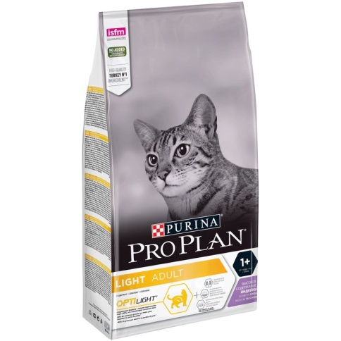 Pro Plan Cat Adult Light для взрослых кошек с избыточным весом и склонностью к полноте с индейкой -1,5 кг фото 1