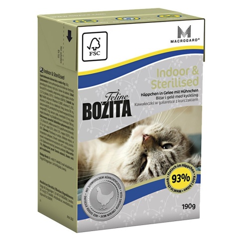 Bozita Funktion Indoor & Sterilised кусочки курицы в желе для домашних и стерилизованых кошек - 190 г фото 2