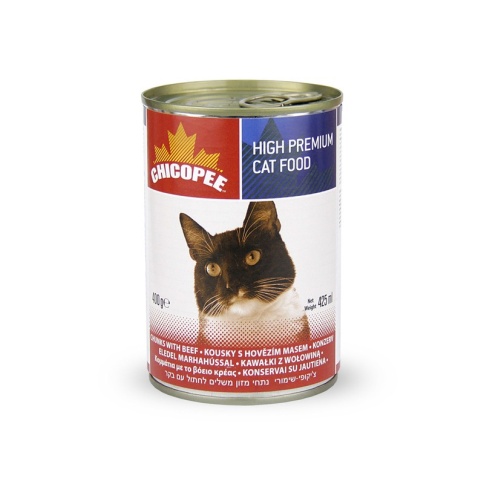 Chicopee Cat Chunks Beef консервы для кошек всех возрастов с кусочками говядины в соусе - 400 г фото 2