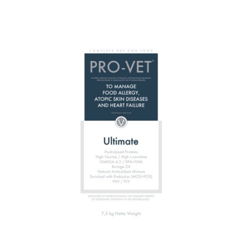 PRO-VET Ultimate диетический корм для собак при аллергии, дерматите, для лечения сердечной недостаточности 7,5 кг фото 2