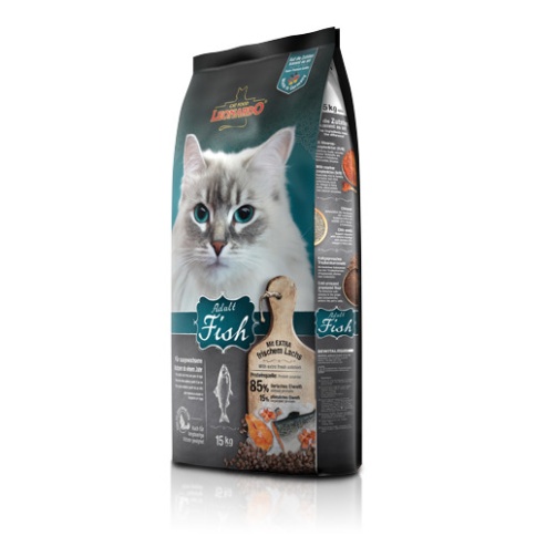 Leonardo Adult Fish для взрослых кошек с океанической рыбой и рисом - 15 кг фото 1