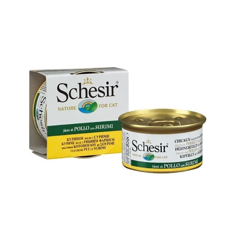 Schesir для кошек с филе куриным и сурими - 85 г фото 2