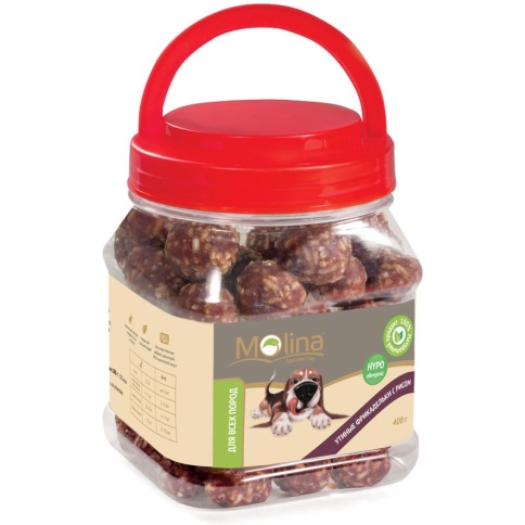 Molina лакомство для собак Утиные фрикадельки с рисом - 400 г фото 1