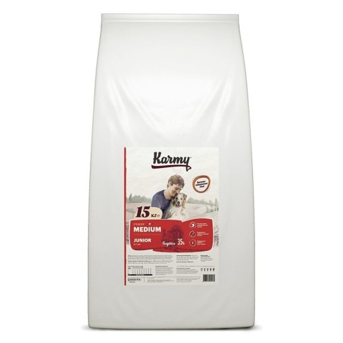 Сухой корм Karmy Medium Junior для щенков средних пород с индейкой 2 кг фото 1