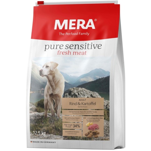 Сухой корм Mera Pure Sensitive Adult Rind & Kartoffel High Protein для взрослых собак с говядиной и картофелем 12.5 кг фото 1