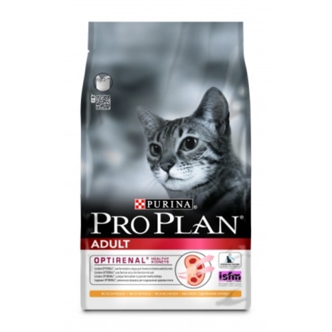 Сухой корм Pro Plan Cat Adult Optirenal для взрослых кошек с курицей - 3 кг фото 1