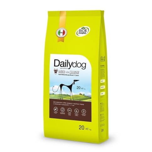 Сухой корм Dailydog Adult Medium Large Deer and Maize для взрослых собак средних и крупных пород с олениной и кукурузой 20 кг фото 1