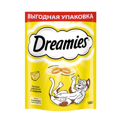 Dreamies лакомые подушечки для взрослых кошек с сыром - 140 г фото 2