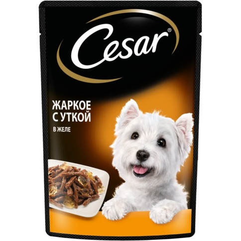 Cesar влажный корм для взрослых собак с жаркое с уткой в паучах - 85 г фото 1
