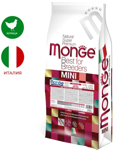 Сухой корм Monge Natural Mini Adult с курицей для взрослых собак мелких пород, 15 кг фото 7