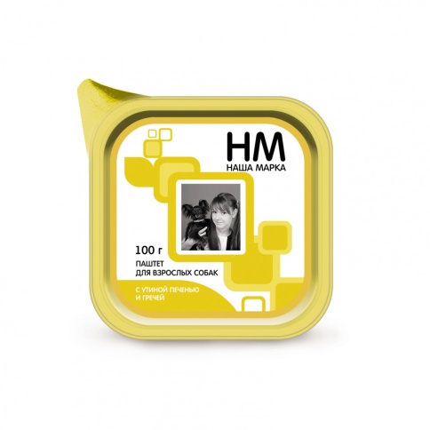 Наша марка паштет для собак с утиной печенью и гречей 100 г фото 1
