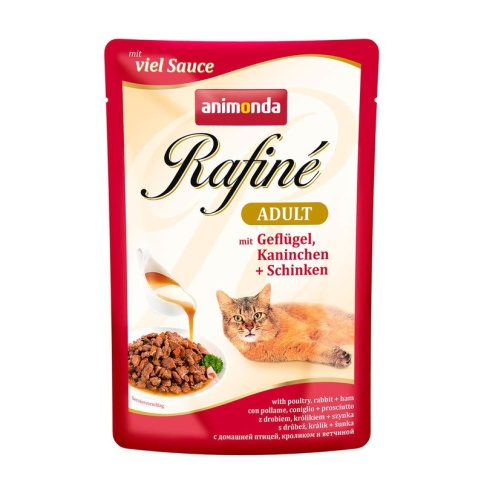 Animonda Паучи Rafine Soupe Adult с домашней птицей, кроликом и ветчиной для взрослых кошек 100 г фото 2