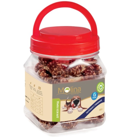 Molina лакомство для собак Гантельки с говядиной - 400 г фото 1