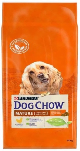 Dog Chow "Adult Mature 7 + (сухой корм для собак старше 7 лет с курицей)-14 кг фото 1