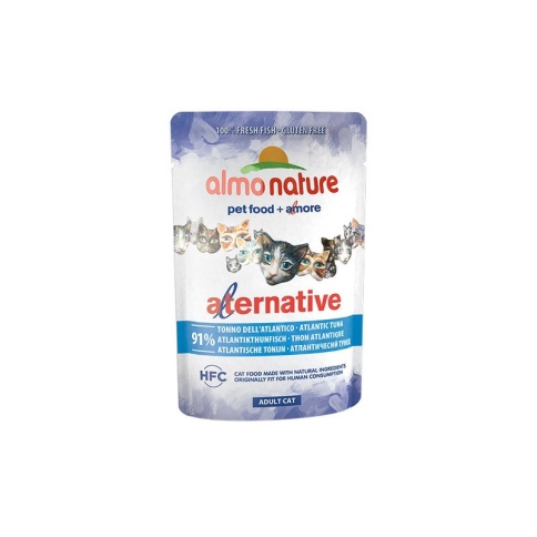 Almo Nature Alternative Adult Cat Atlantic Tuna паучи для взрослых кошек с атлантическим тунцом и 91% мяса - 55 г фото 2
